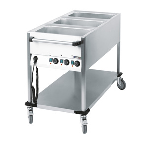 Chariot Bain-Marie d'hôpital avec 3 bacs verticaux GN 1/1 - pour Laboratoires et Centres de Recherche - Product Image 1