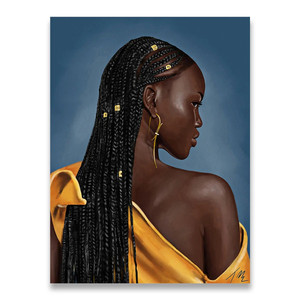 Arte africana ragazza nera ritratto di donna pittura su tela - Product Image 6