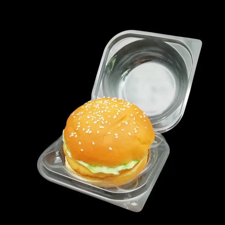 Clam Shell Vorm Wegwerp Afhaalmaaltijd Burger Bun Flip Transparant Plastic Hamburgerdoos
