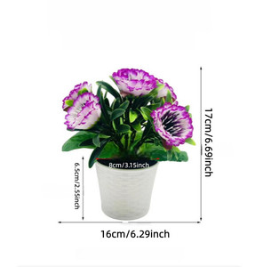 Huaien Ingrosso 5 Peonie Artificiali: Mini Bonsai con Vaso Decorativo Ispirato, Fiori Simil-Seta per Oggetti di Scena Fotografici e Decorazioni Interne - Product Image 6
