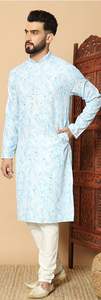 ชุดนอนเคอร์ตาผ้าเรยอนสำหรับผู้ชายชุดนอนสไตล์อินเดียปักลายสำหรับปาร์ตี้งานแต่งงานแบบชาวปากีสถานที่มีคุณภาพส่งออกสไตล์โมเดิร์นแบบดั้งเดิม - Product Image 3
