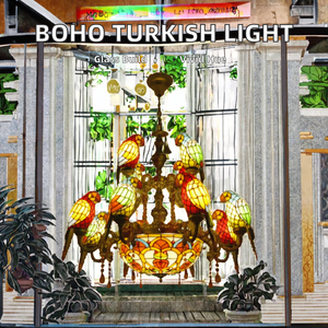 Lampadario Moderno in Vetro Colorato a Risparmio Energetico Dimmerabile Garanzia di 5 Anni Oro/Cioccolato Nuovo Stile Illuminazione Turca per Caffè e <span class=keywords><strong>Ristoranti</strong></span> - Product Image 2