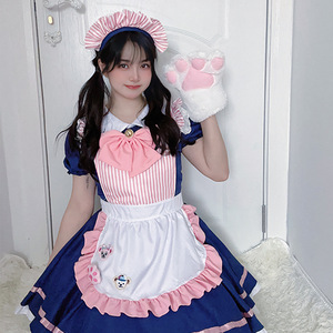 Japanese Style Maid Costume Women's Cosplay Dress With Apron And Bow For Anime Convention Performance - Product Image 2