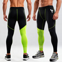 Pantalons de compression pour hommes, leggings de sport athlétiques, pantalons de survêtement à blocs de couleur, collants, sous-vêtements de base pour la course à pied