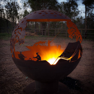 Brasero de Leña Rústico Personalizado de Acero Corten con Acabado Oxidado para Calefacción Ecológica en Exteriores y Decoración de Jardín - Product Image 3