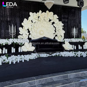 LEDA Wedding <b>Decoration</b> Supplies New Arrival Artificial White Large Paper Flower <b>Arch</b> Backdrop - Product Image 2