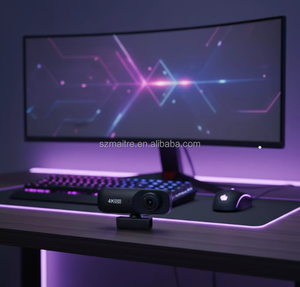 Caméra <span class=keywords><strong>sans</strong></span> <span class=keywords><strong>fil</strong></span> de haute qualité, 360 degrés, caméra de sécurité domestique noire, <span class=keywords><strong>webcam</strong></span> USB 4k avec microphone - Product Image 5