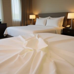 Parure de lit double pour hôtel, 300 fils, en coton, avec 4 taies d'oreiller - Product Image 2