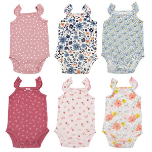 Barboteuse Triangle d'Été pour Nouveau-né, <span class=keywords><strong>Combinaison</strong></span> Camisole Florale Mignonne pour Filles, 100% Coton, Style Adorable, 3-24 <span class=keywords><strong>Mois</strong></span> - Product Image 2