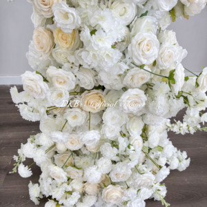 Nuevo diseño personalizado flores artificiales arco de boda arreglo de flores blancas Fondo acrílico con fondo de boda de flores - Product Image 6