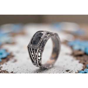 Kyanite <b>Tree</b> Branch Ring 925 Sterling Silver Band Handcrafted Vintage Style Black Rhodium Plated Christian Unisex Fine Jewelry - Product Image 6