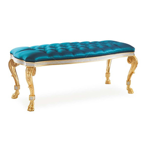 Juego de dormitorio de cama tallada clásica europea en exquisito tono azul tapizado para dormitorios principales en mansiones - Product Image 6