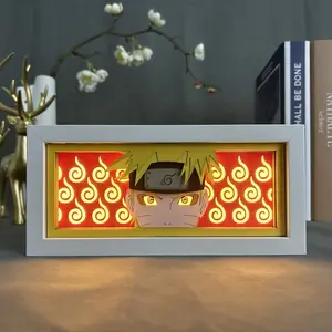 120设计Rgb彩色灯箱动漫灯箱3D动漫图片桌灯箱带遥控器