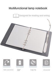 Lampe de bureau <span class=keywords><strong>rechargeable</strong></span> pour ordinateur portable, couverture en <span class=keywords><strong>cuir</strong></span> PU et PVC pour bloc-notes, cadeaux d'affaires personnalisables, taille A5 - Product Image 6