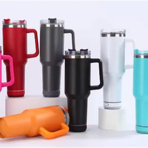 Venta al por mayor: Vaso térmico de acero inoxidable de 40 oz con asa y pajita - Product Image 3