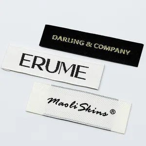 工厂服装配件定制衣领标准布标服装标签编织标签