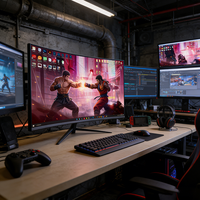 Écrans d'ordinateur de bureau incurvés OEM, moniteurs de jeu sans cadre, écran 24, 27, 32 pouces, moniteur LCD 165 Hz, 75 Hz