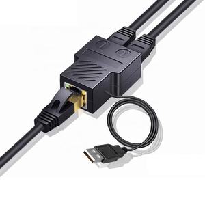 RJ45 1 to 2 네트워크 확장 인터넷 스플리터 커넥터 8P8C LAN 인터페이스 네트워크 티 USB 전원 케이블 액세서리 블랙 - Product Image 2