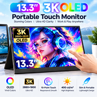 Moniteur portable tactile 4K 13,3 pouces OLED ultra fin et léger, deuxième écran pour MacBook, ordinateur portable Windows