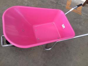 गुलाबी व्हीलबैरो 1 पहिया वैगन यार्ड गार्डन डोली लॉन उपयोगिता डंप कार - Product Image 3
