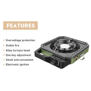 <span class=keywords><strong>Petit</strong></span> réchaud d'intérieur-extérieur de pli de matériel d'acier inoxydable avec deux brûleurs à gaz pour le camping - Product Image 4