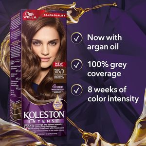 KOLESTON <span class=keywords><strong>INTENSE</strong></span> SEMIKIT Waila Colstone Crème colorante capillaire Tennis-hair, couleur longue durée effet printemps, couvrance 100% des cheveux gris, à l'huile d'argan - Product Image 5