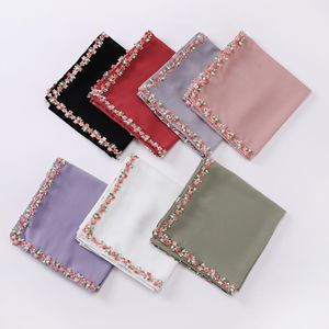 新しいシフォン小さな花レースビーズスカーフマレーシアヘッドバンドショール女性のスクエアスカーフ<span class=keywords><strong>Hijab</strong></span> - Product Image 4