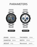 Reloj de Pulsera para Hombre, Estilo Ejecutivo, Multizona Horaria, Tres Agujas Pequeñas No Funcionales, Resistente al Agua, con Fecha Analógica