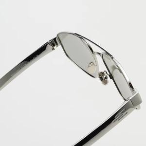 Gafas de Sol Y2K para Hombre, Diseño de Diseñador, Protección UV400, Alta Calidad, Lujo, Moda, Doble Puente, Retro, Cuadradas, Montura de Metal Plateado - Product Image 5