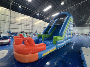 <span class=keywords><strong>Toboggan</strong></span> aquatique gonflable commercial Guangzhou Barry avec 2 piscines et obstacles - Product Image 3