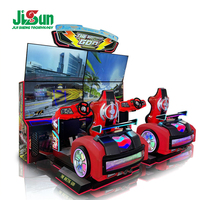 Nouvelle machine de jeu de simulation de course à double écran en métal de 55 pouces à pièces avec 1 an de garantie pour les centres de divertissement
