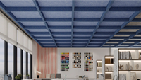 Listi Déflecteurs de plafond acoustiques de taille personnalisable Système de suspension de carreaux de feutre PET carrés à hauteur réglable avec élingue métallique