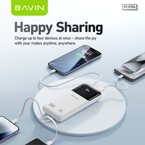 BAVIN Atacado PC1170S 10000 Mah 22.5W Dual Cabos Embutidos Banco de Potência do Telefone Móvel com Display Digital LED - Product Image 6