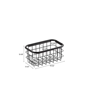 Panier rectangulaire <span class=keywords><strong>urbain</strong></span> moderne en fil métallique noir Organisateur détachable et empilable pour la cuisine et le salon Paniers de rangement urbains - Product Image 3
