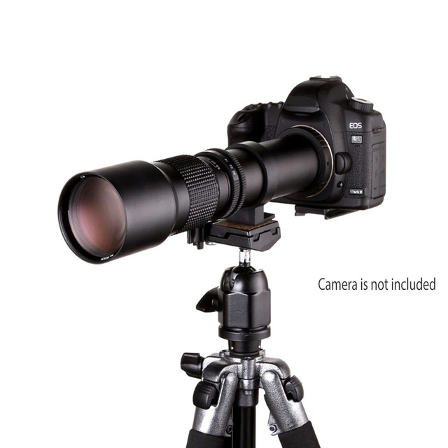 Manual Telephoto Zoom 500mm F8.0 Lens with T2 T Mount Adapter MF Focus Mode for Canon for Nikon for Sony Fuji Olympus Pentax Cam