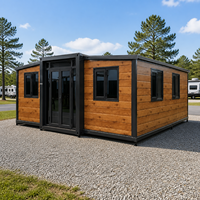 Maison conteneur extensible à double aile en bois préfabriquée, mini-maison, unité d'habitation secondaire (ADU) pour jardin, Fournisseur d'usine en gros