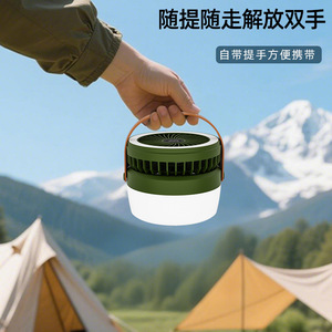 ไฟแคมป์ปิ้งพลังงานแสงอาทิตย์พร้อมพัดลม ไฟ LED ชาร์จได้ ไฟฉุกเฉินสำหรับเต็นท์กลางแจ้ง ไฟพกพาพลังงานแสงอาทิตย์ - Product Image 4