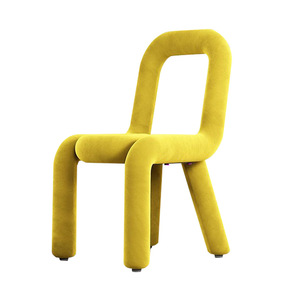 Chaise de salle à manger en flanelle avec dossier de forme spéciale, simple <span class=keywords><strong>et</strong></span> moderne, tabouret de changement de chaussures pour l'entrée du salon, meubles de maison - Product Image 4