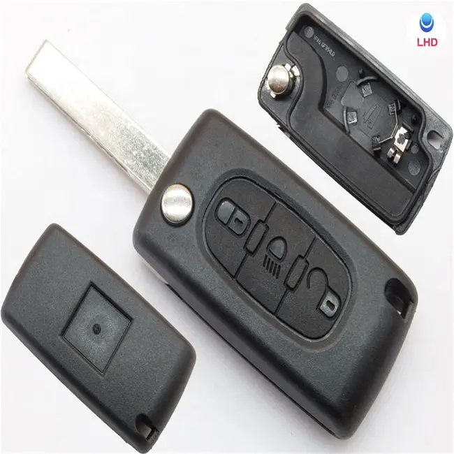 3 кнопки флип-чехол для ключей, чехол для ключей брелок для PEUGEOT 407 307 308 607 CE0536 Черный Идеальный из АБС-пластика для замены ключа автомобиля чехол 30 шт.