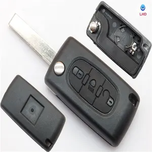 3 Buttons Flip Remote Key Case Shell Key Fob for PEUGEOT 407 307 308 607 CE0536 Black Perfect ABS Replace Car Key Case 30 Pcs