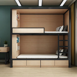 Высококачественная деревянная доска двухъярусная кровать для общежития - Product Image 2