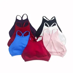 NCLAGEN a collo alto senza schienale reggiseno sportivo senza cuciture Fitness palestra canottiera anteriore con spalline a croce alla moda Push-Up allenamento sportivo - Product Image 5