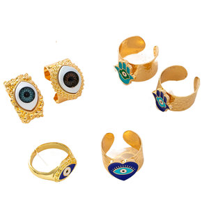Fashion Gold Plated <b>Evil</b> <b>Eye</b> <b>Ring</b> Open Design For Party Unisex Jewelry - Product Image 5
