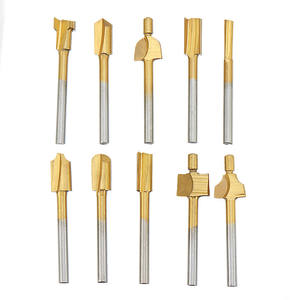 Juego de 10 fresas para router de <span class=keywords><strong>madera</strong></span> HSS de 1/8 pulgadas con acabado de zinc, de 3 mm y 10 mm de longitud, herramientas de carpintería, juego de fresado rotatorio <span class=keywords><strong>Dremel</strong></span> - Product Image 6