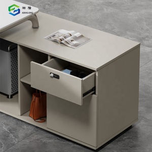Escritorio de oficina ejecutivo moderno extensible convertible de madera maciza de lujo - Product Image 4