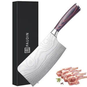 Grand couteau de couperet en acier inoxydable de qualité supérieure couteau de chef de cuisine couperet à viande Ultra pointu de 7 pouces pour couper la viande et les légumes