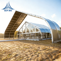 Carpa Modular Temporal de Aluminio para Todas las Estaciones, Refugio Multiusos para Campos de Fútbol, Canchas Deportivas y Almacenamiento en Almacenes Industriales
