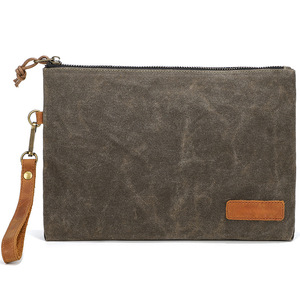 Borsetta impermeabile Vintage con cerniera in tela cerata, custodia, pochette <span class=keywords><strong>da</strong></span> viaggio personalizzata, con etichetta privata - Product Image 1