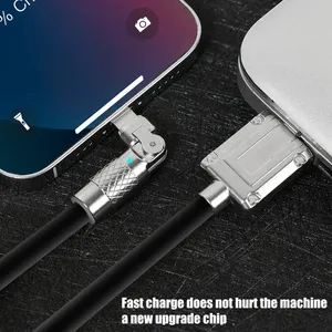 Aleación de zinc irrompible 120W 6A Cable de datos de carga rápida Cable Micro <span class=keywords><strong>USB</strong></span> Cable 180 Cables de teléfono Android giratorios para Samsung - Product Image 3