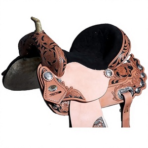 FAB LEATHERS FAB-WP0137 Selle de course anglaise en cuir, arceau en fibre de verre, quincaillerie nickelée SUS304, emballage personnalisé - Product Image 1